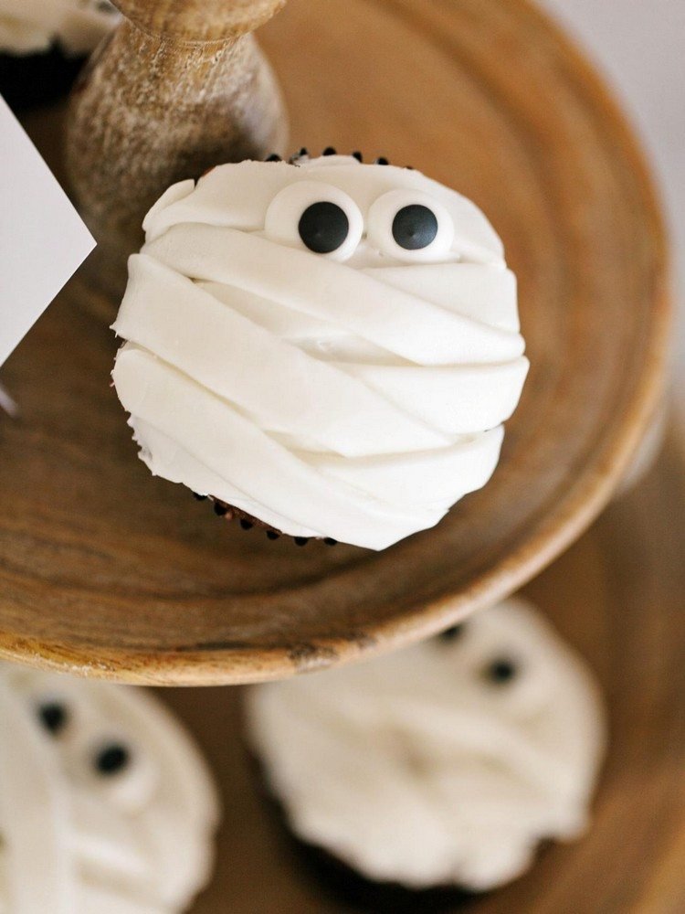 halloween-receitas-dedo-comida-doce-muffin-múmia