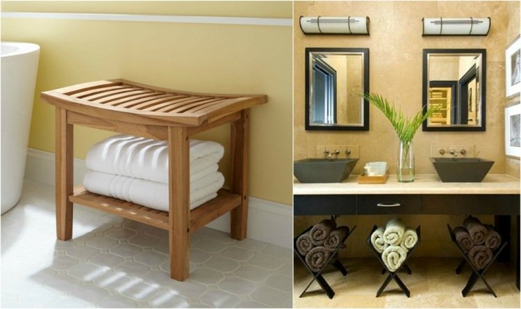 Porta-toalhas para o banheiro-espelho-toalha-de-banho-toalha-de-madeira-autoportante-dobrável