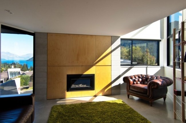 Projeto de casa residencial Fogão a lenha Revestimento de parede amarelo Casa na Dublin Street