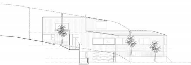 Casa na encosta com design moderno Dublin Street Nova Zelândia vista lateral