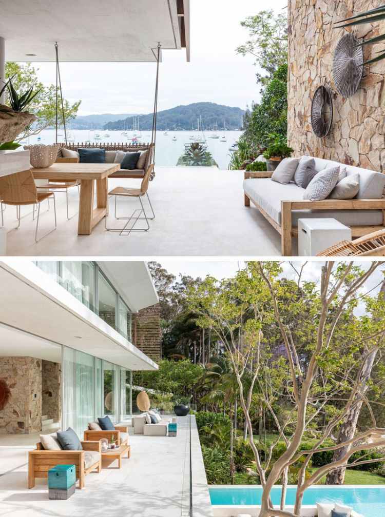 comprar casa junto à água como refúgio lote de terreno junto ao lago zona de relaxamento zona costeira perto da costa espaço de estar zona de estar exterior piscina