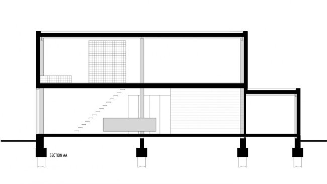 Casa feita de vidro, madeira, concreto, grande escala, envidraçamento, contorno Gepo