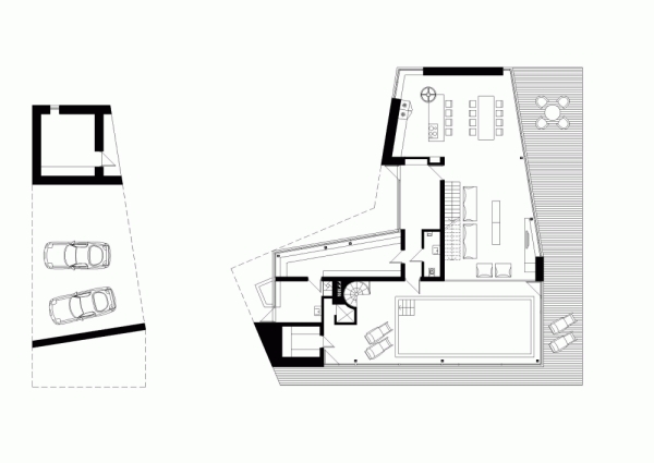 casa feita de aço em madeira com aspecto de design moderno piso térreo