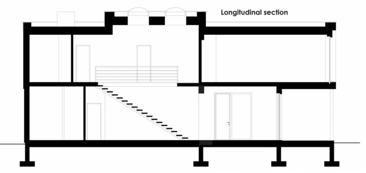 projeto da casa sotaque estante perfil planta baixa andares escadas