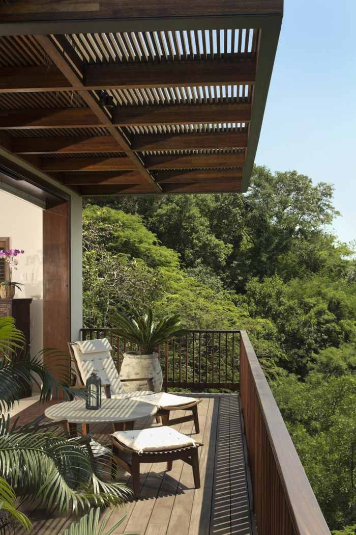 varanda design de madeira tropical mexicana espreguiçadeira