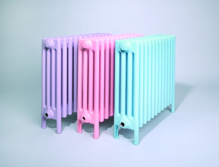 radiadores pintam tons pastel-azul-rosa-lilás-bonito