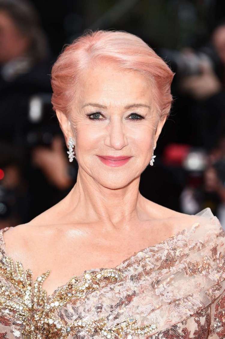 Helen Mirren Penteados para Colorir Cabelo Rosa