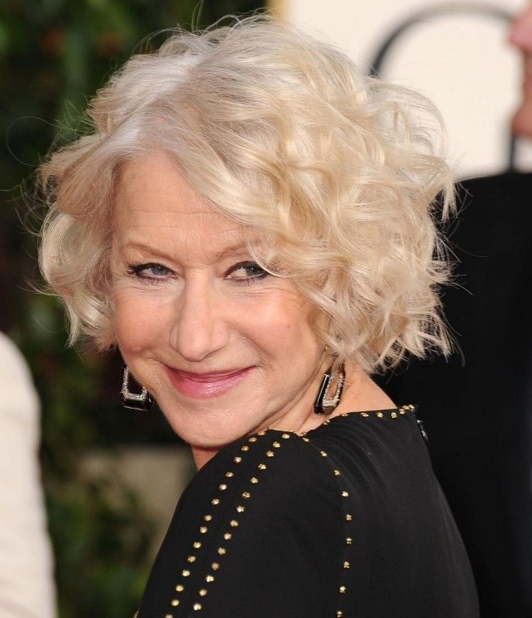 Bob com cachos penteados Helen Mirren