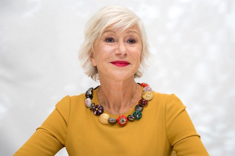 Helen Mirren Penteados Cabelo Curto Cabelo Grisalho Corte Estilo Pixie