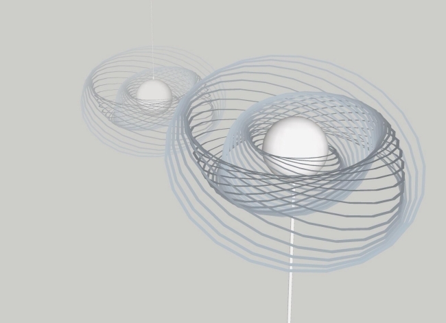 luz pendente heliográfica em formato redondo projetada por bartek studio