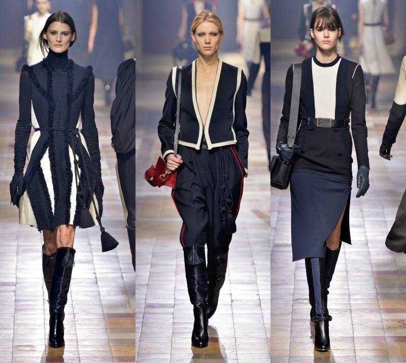 Outono-moda-2015-vestidos-detalhes de pele falsa na altura do joelho