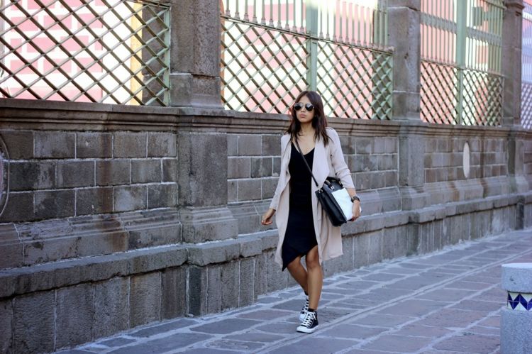 outfit outfit outfit chucks dress cardigan preto long street style feminino