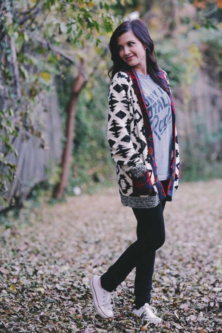 roupa de outono chucks jaqueta padrão moletom grosso cinza