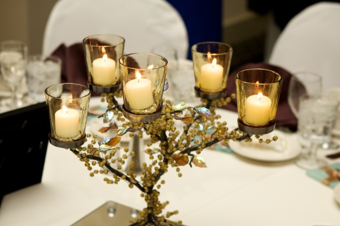 Pedras de lanternas de idéias de decoração de mesa de casamento