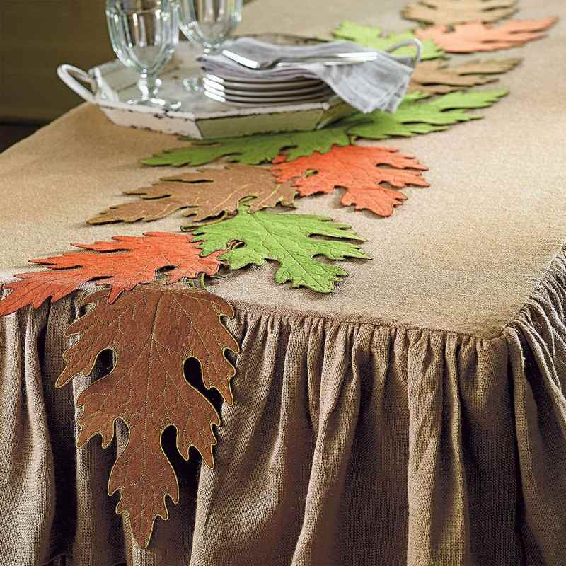 Decoração de outono-materiais naturais-corredor de mesa-sinta-faça-você-mesmo