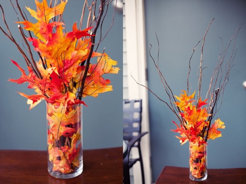 Decoração de outono-materiais naturais-folhas de outono-xícara-organizando-idéias de artesanato-adultos