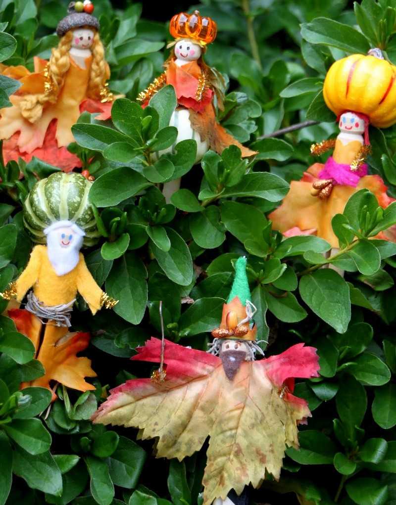 Decoração de outono-materiais naturais-consertar-com-crianças-folhas de outono-fadas