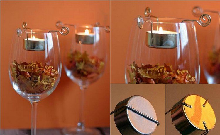 outono-decoração-faça-você-mesmo-tealight-holder-copo de vinho