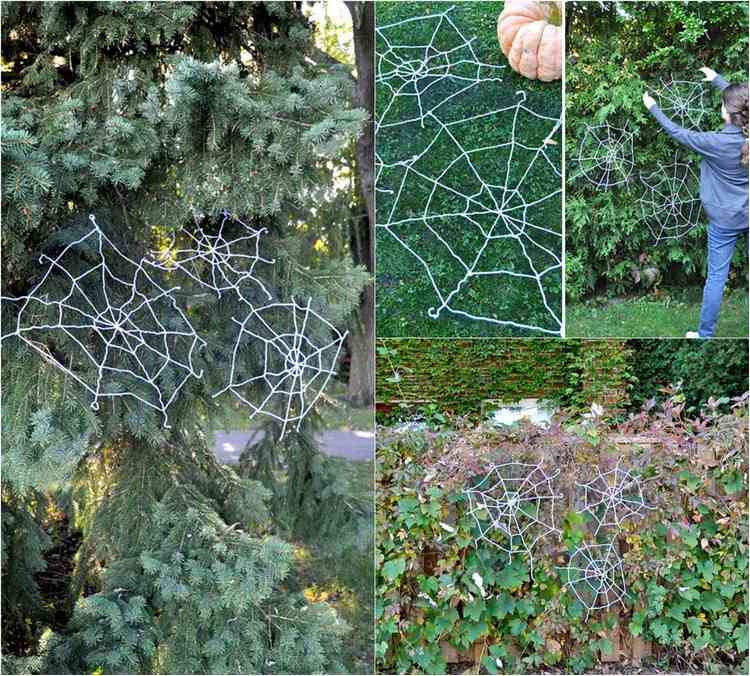 outono-decoração-faça-você-mesmo-jardim-árvores-teias de aranha