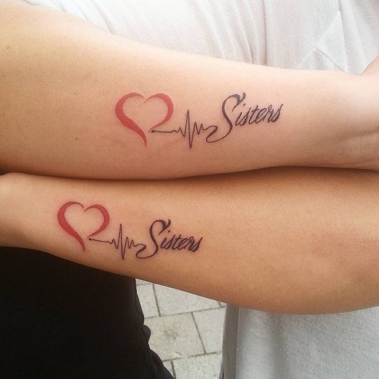 tatuagem-batimento cardíaco-antebraço-lado-irmã-tatuagens