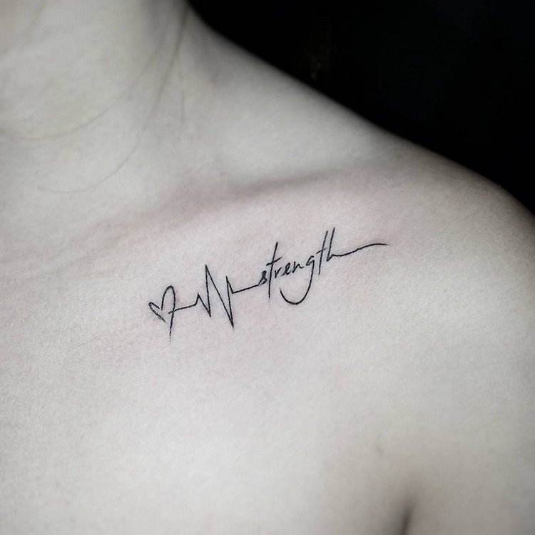 tatuagem-batimento cardíaco-letras-motivação-coração-clavícula