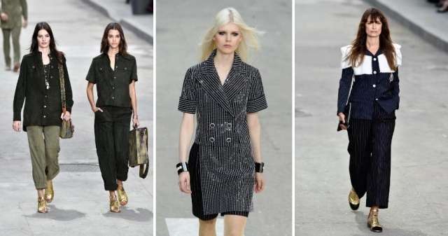 Prêt-à-Porter-Show-chanel-paris-fashion-semana-riscas-largas-calças-cores-naturais