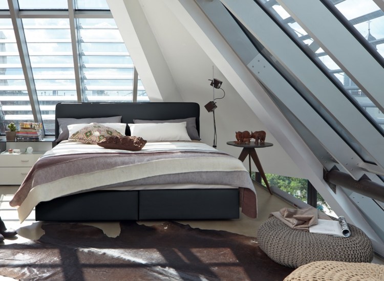 agora-boxspring-hulsta-camas-capa de couro-cinza escuro