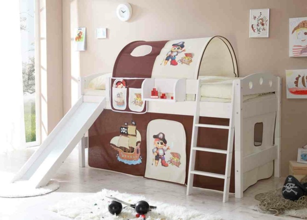 engraçado-conto de fadas-herói-bege-marrom-berçário-cama loft