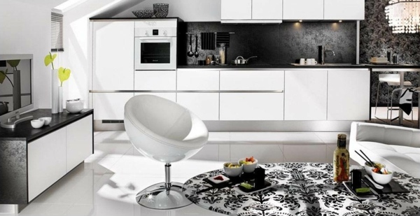 Cozinha de alto brilho mobalpa-preto-branco