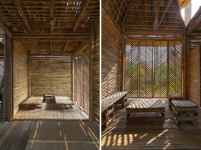 Casa de arquiteto vietnamita com interior exótico de bambu