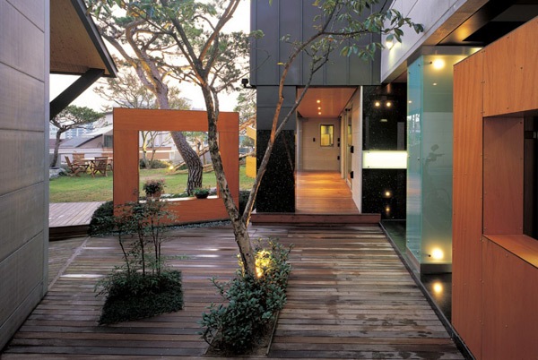 casa com pátio moderno interessante jardim coréia
