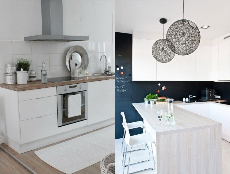 madeira-bancadas-cozinha-moderno-claro-madeira-branco-frentes-magnético-quadro-negro-pintura