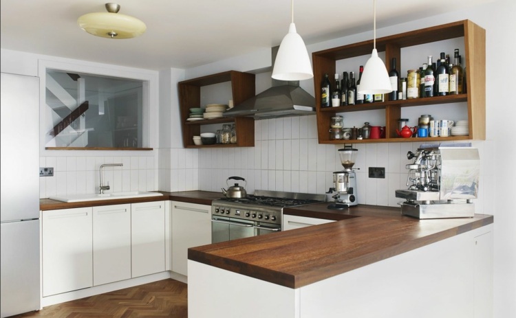 wood-countertops-dark-design-modern-kitchen-white-shelves