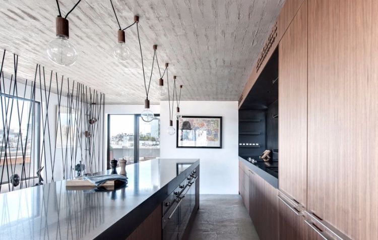wood-kitchen-design-concrete-modern-combine-lights