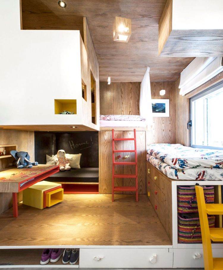 madeira-moderna-combinar-quarto infantil-sala de jogos-mobília-design