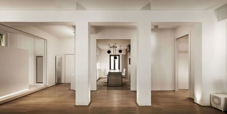 apartamento em parquet de madeira-design-moderno-mobiliário-simples-minimalista