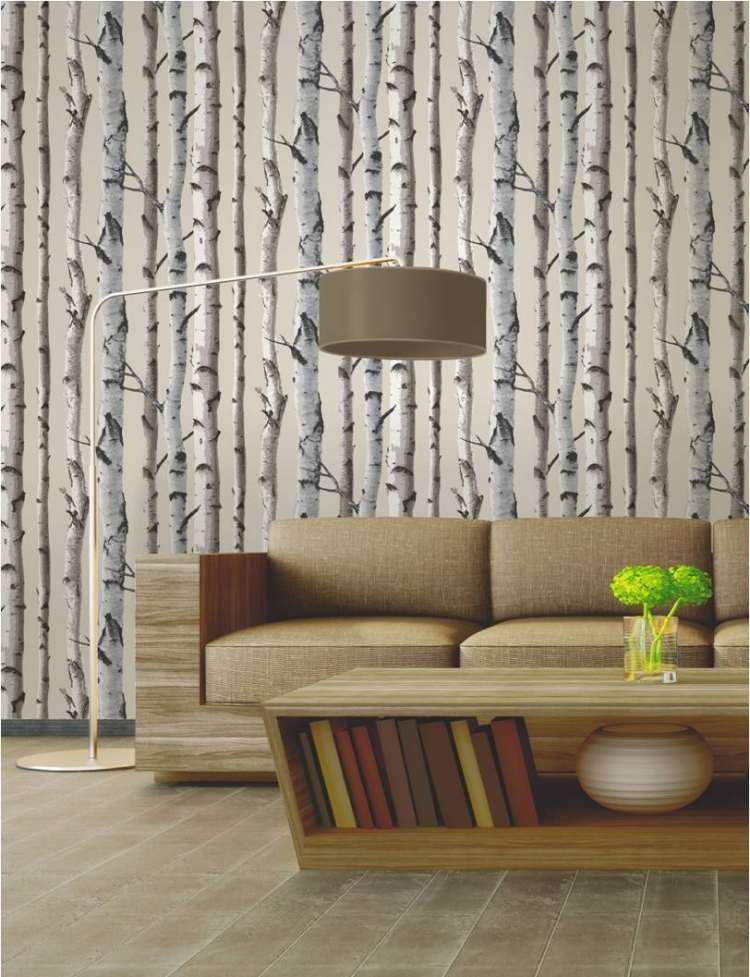 papel de parede-madeira-madeira-olhar-bétula-preto-branco-sofá-mesa de centro-moderna