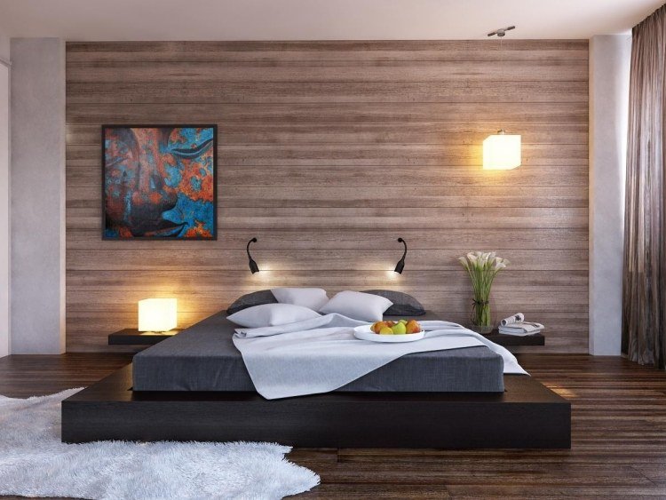 wallpaper-wood-wood-look-bedroom-modern-minimalista-angular-mobília do quarto