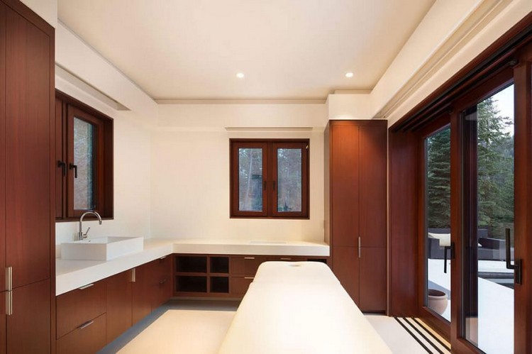 móveis de madeira-sala de massagem-casa-família-luxo