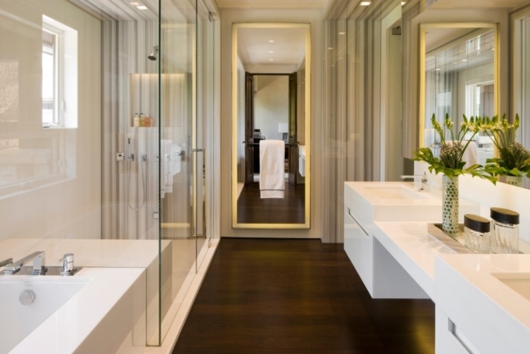 Piso de madeira-banheiro-idéias-design moderno