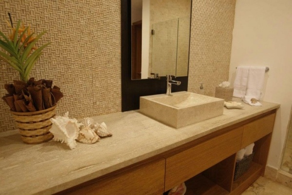 Parede de mármore bege do banheiro da república dominicana sublime Samana