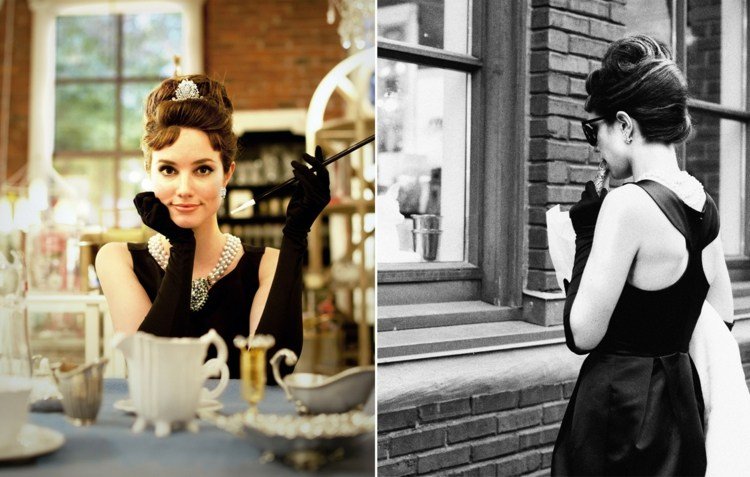 Carnaval em joias em preto e branco feitas de pérolas Hepburn