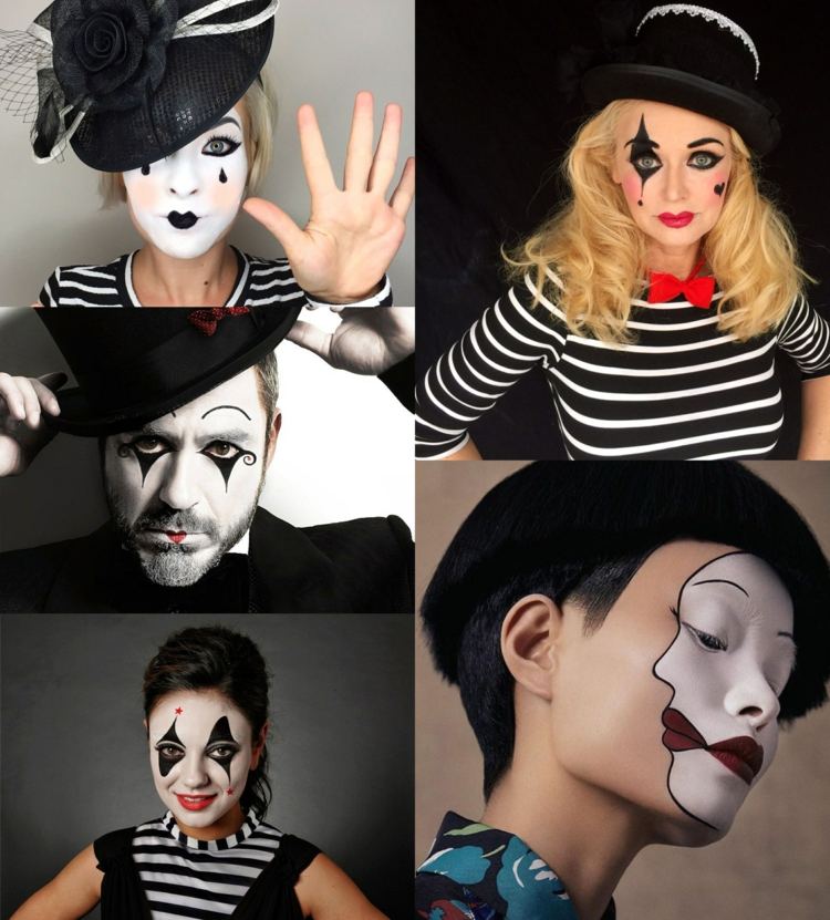 Mime maquiar-se para maquilhagem de carnaval