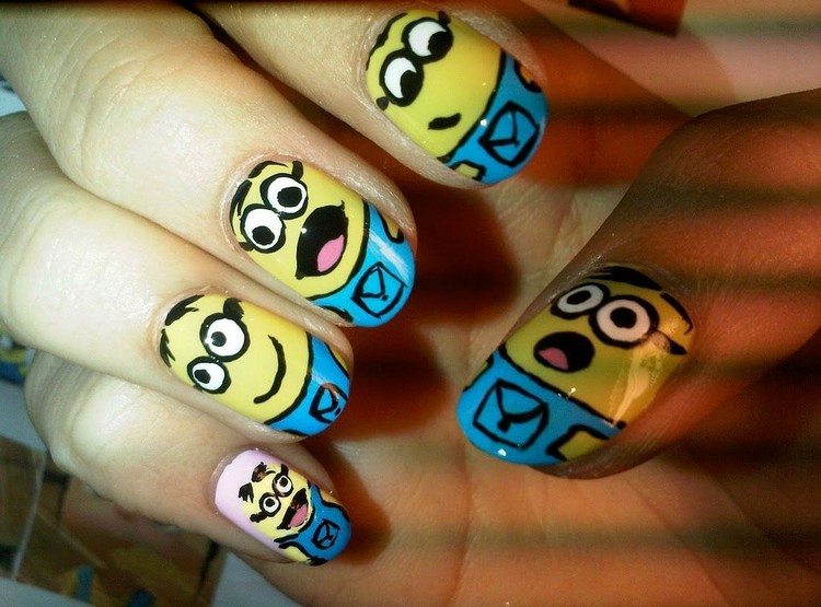 idéias engraçadas de Nail Art-Minions-Motifs