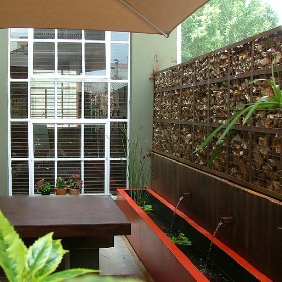 decoração de parede pátio gabião projeta ideias no jardim