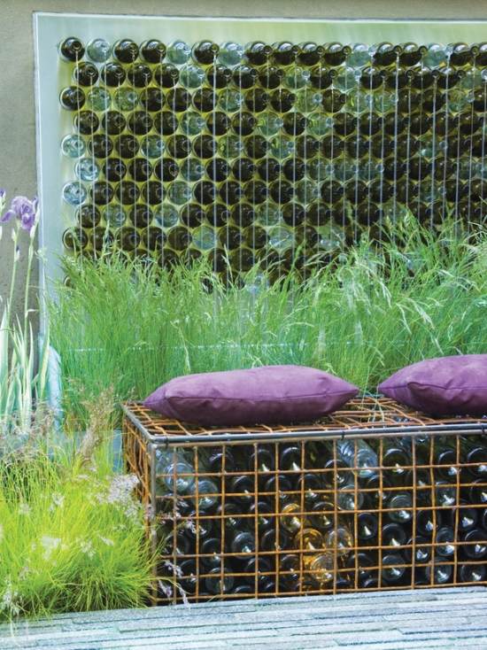 recipiente de arame para enchimento de garrafas projeta ideias no jardim