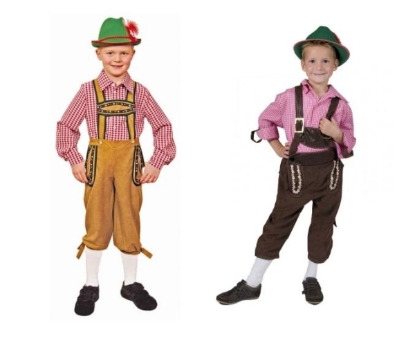 Traje da Oktoberfest calça tradicional, camisa, tirolês, meninos, carnaval, ideias, disfarce