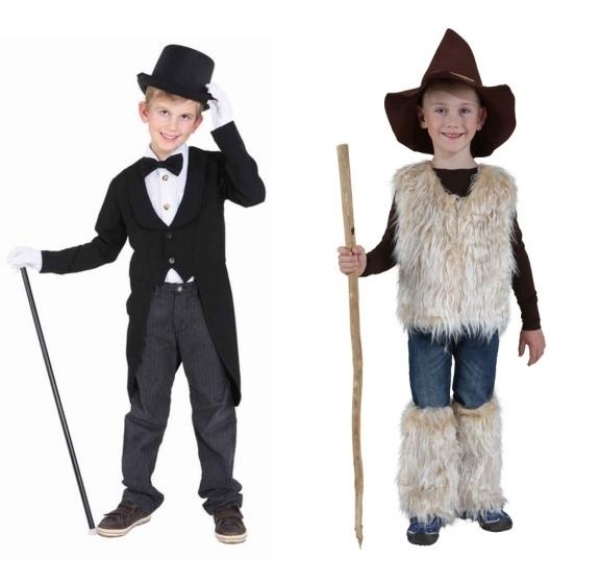 Ideias-Trajes Mardi Gras-Terno Infantil-Chapéu de Pastor-Cajado Meias de malha