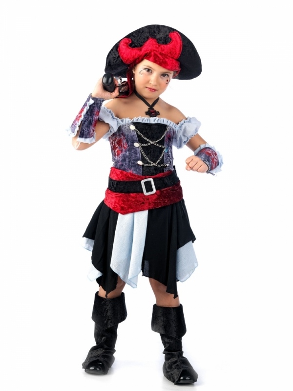 Trajes infantis pirata pistola Mardi Gras menina disfarce