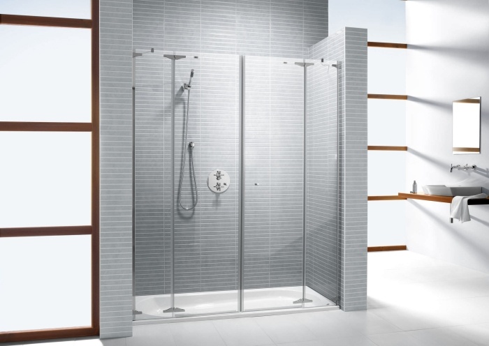 cabine de duche de vidro-tela de chuveiro de vidro-braço giratório-Roca-AXIS